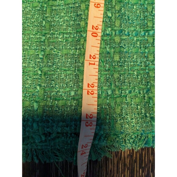 Ann Taylor Womens Kelly Green Tweed Blazer Sz 0 Fringe Career Pockets Preppy N52 - Picture 9 of 10